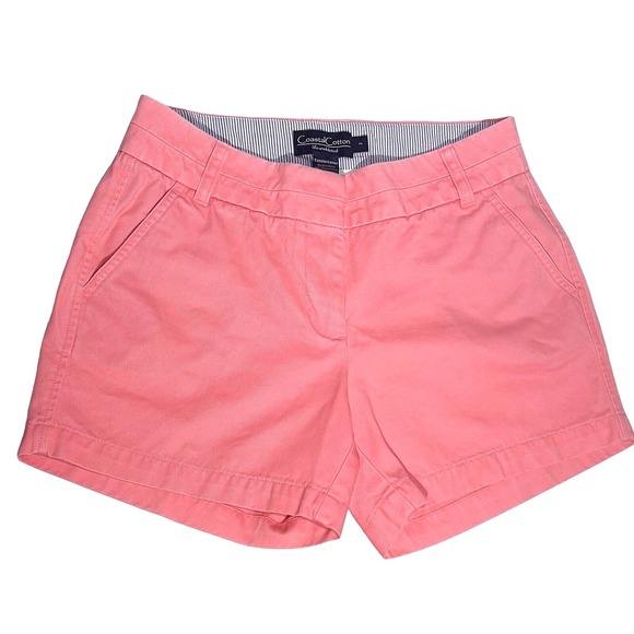 Pants - Coastal Cotton Hot‎ Pink Shorts Women 2 Chino Preppy Flat  Belt Loops Summer